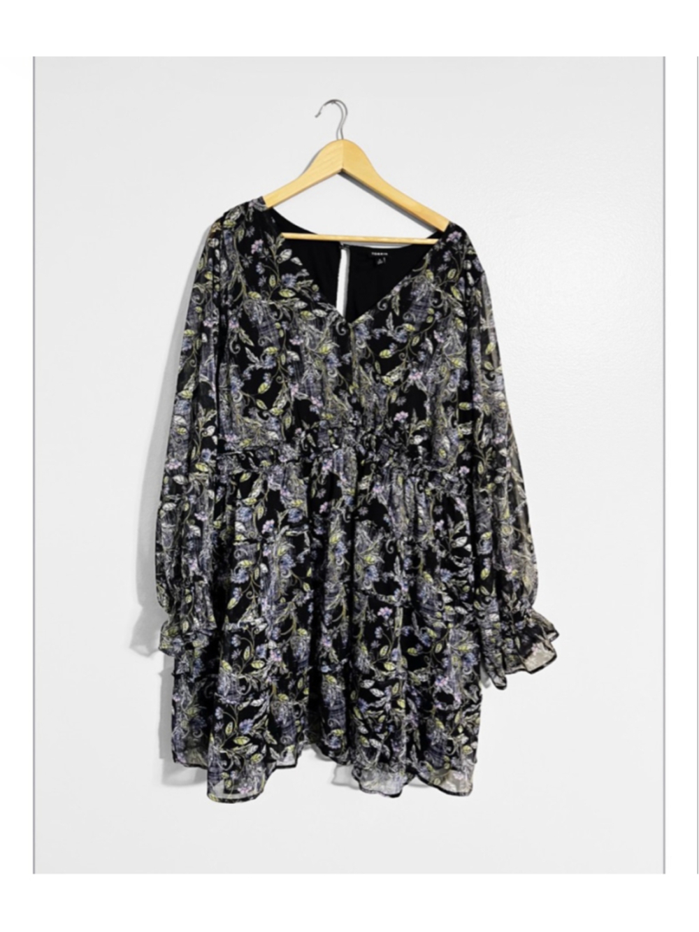 Torrid Mini Lurex Chiffon Tiered Dress - Picture 2 of 6